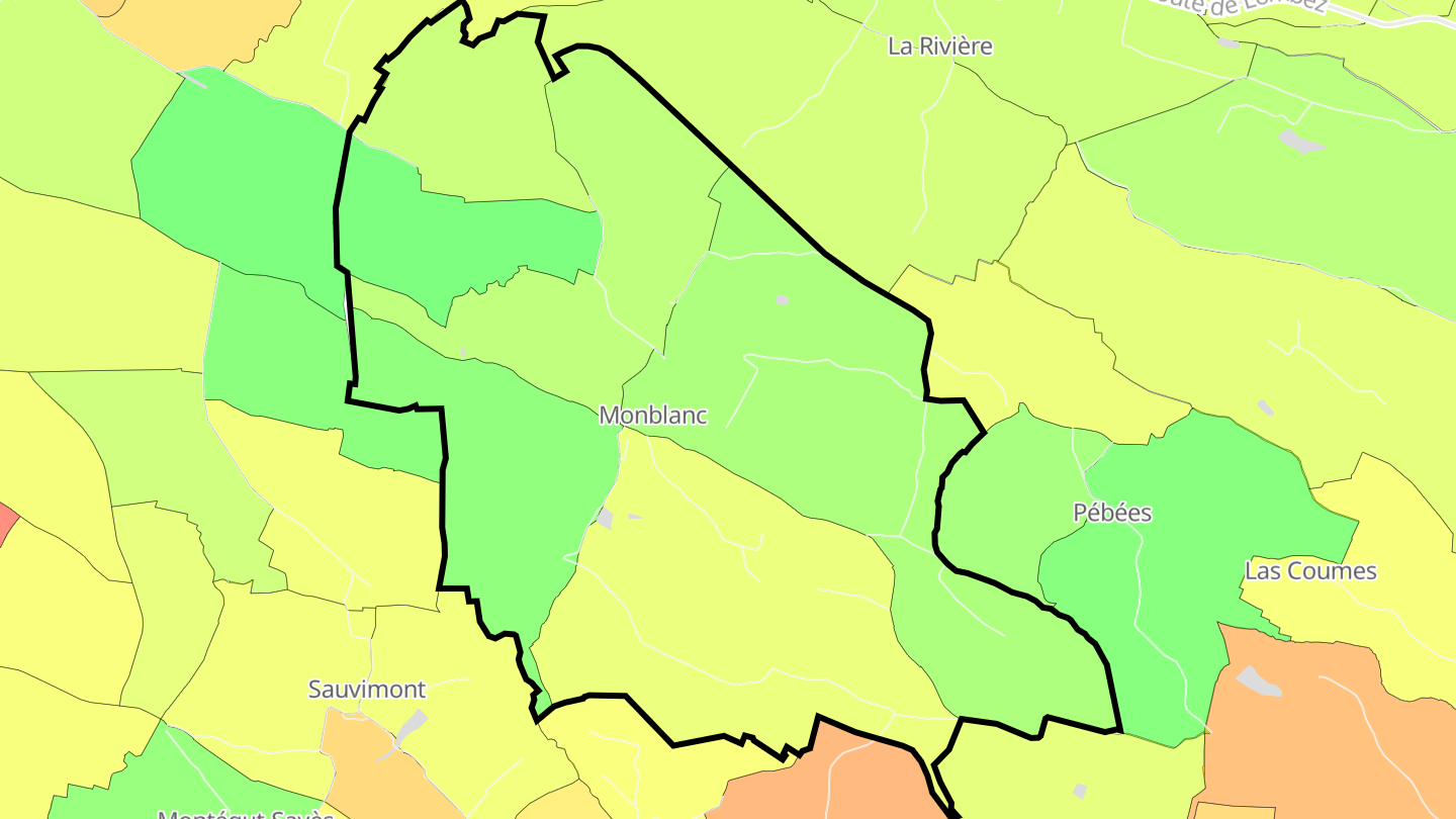 Carte des prix de l'immobilier Monblanc