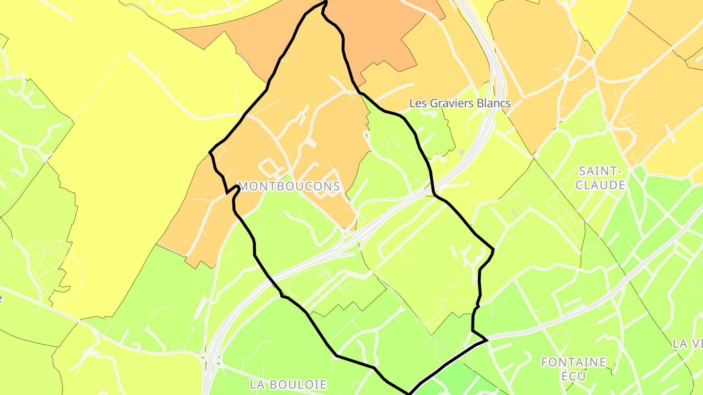 Carte des prix de l'immobilier Monboucons