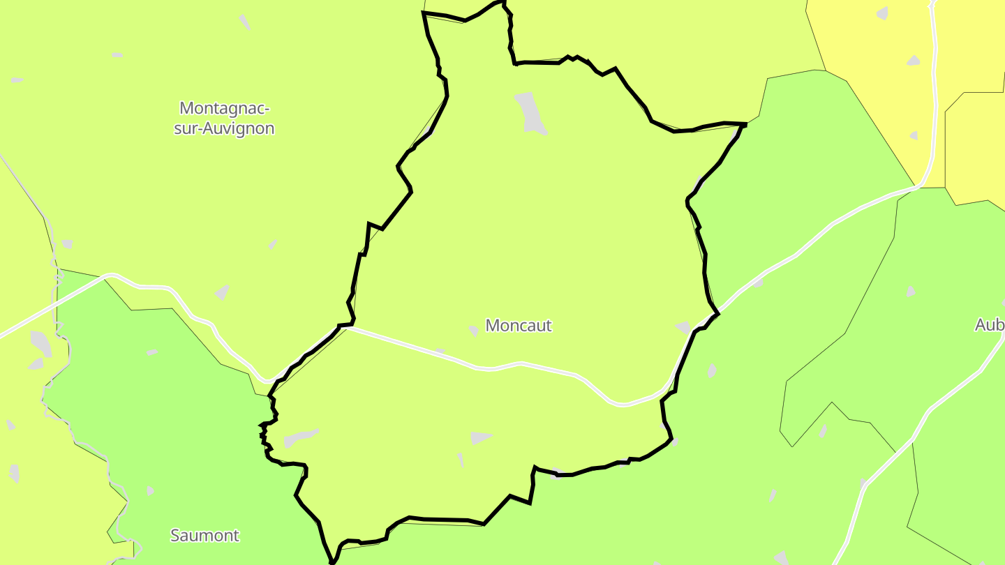 Carte des prix de l'immobilier Moncaut