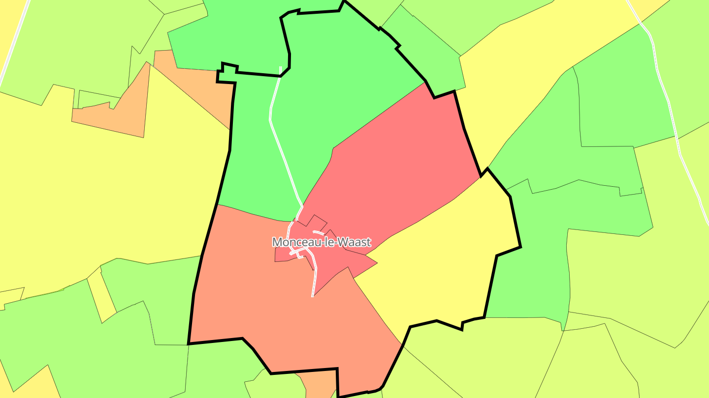 Carte des prix de l'immobilier Monceau-le-Waast