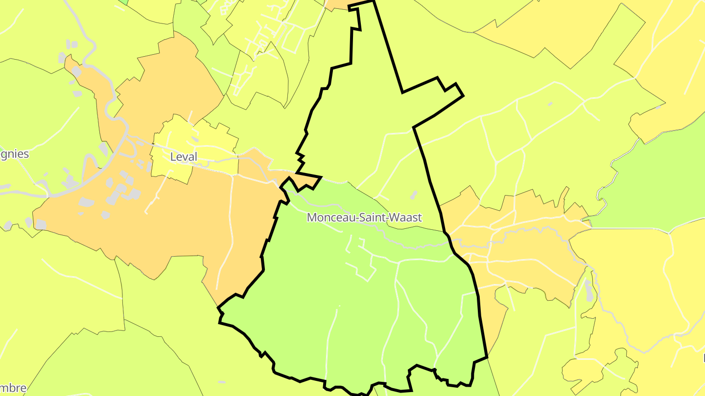 Carte des prix de l'immobilier Monceau-Saint-Waast