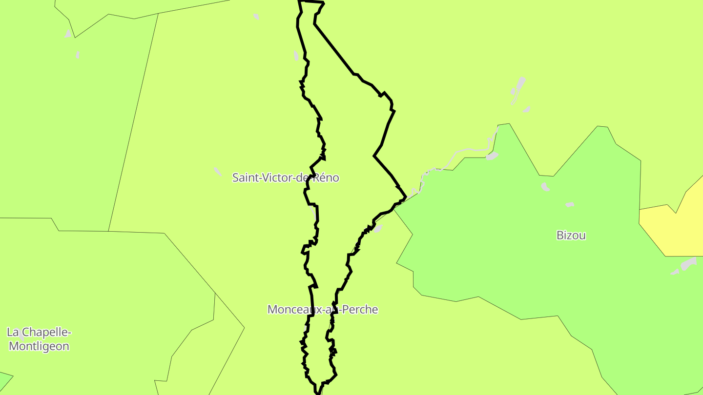 Carte des prix de l'immobilier Monceaux-au-Perche