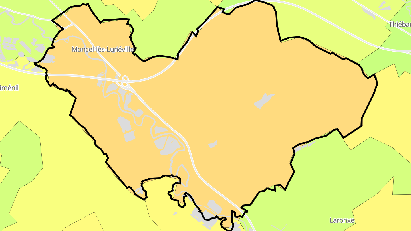 Carte des prix de l'immobilier Moncel-lès-Lunéville