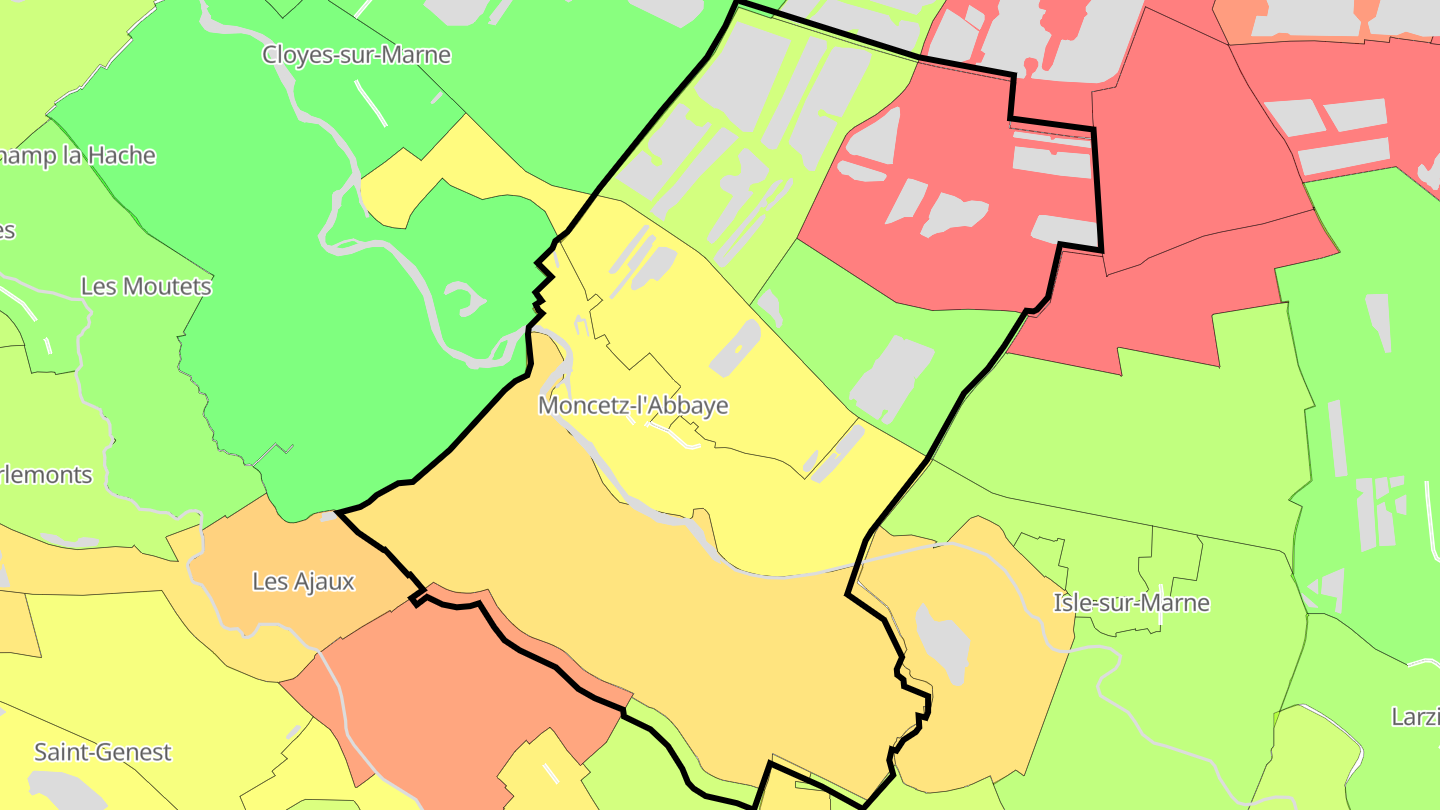 Carte des prix de l'immobilier Moncetz-l'Abbaye