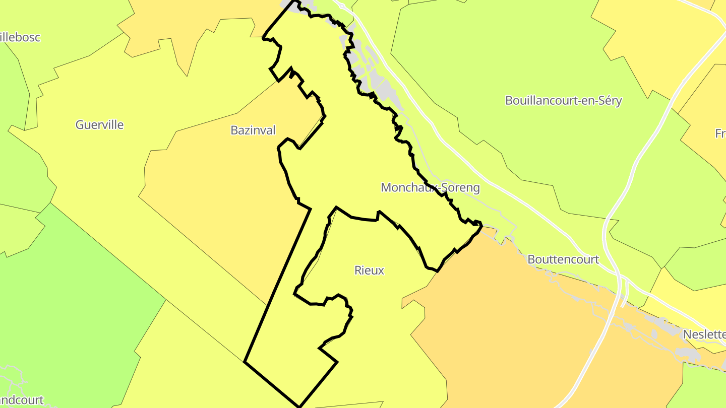 Carte des prix de l'immobilier Monchaux-Soreng