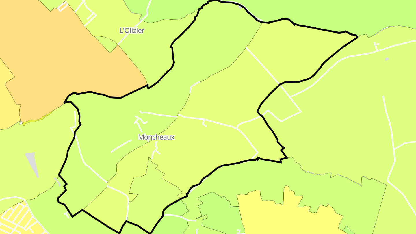 Carte des prix de l'immobilier Moncheaux