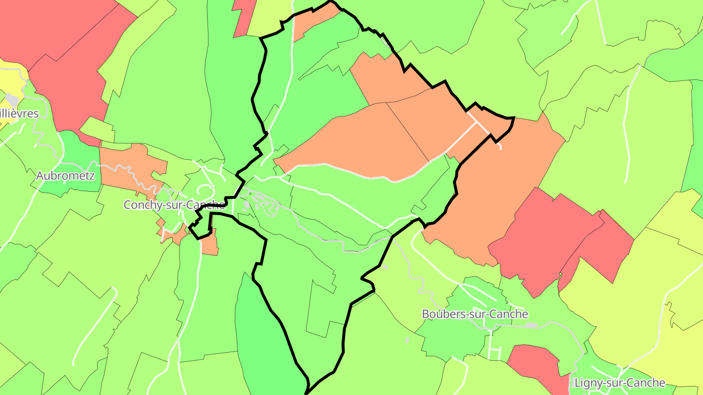 Carte des prix de l'immobilier Monchel-sur-Canche