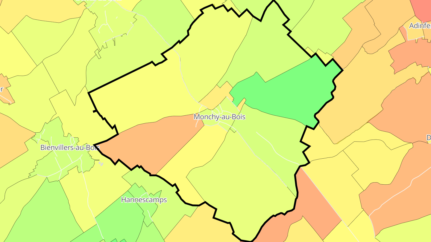 Carte des prix de l'immobilier Monchy-au-Bois