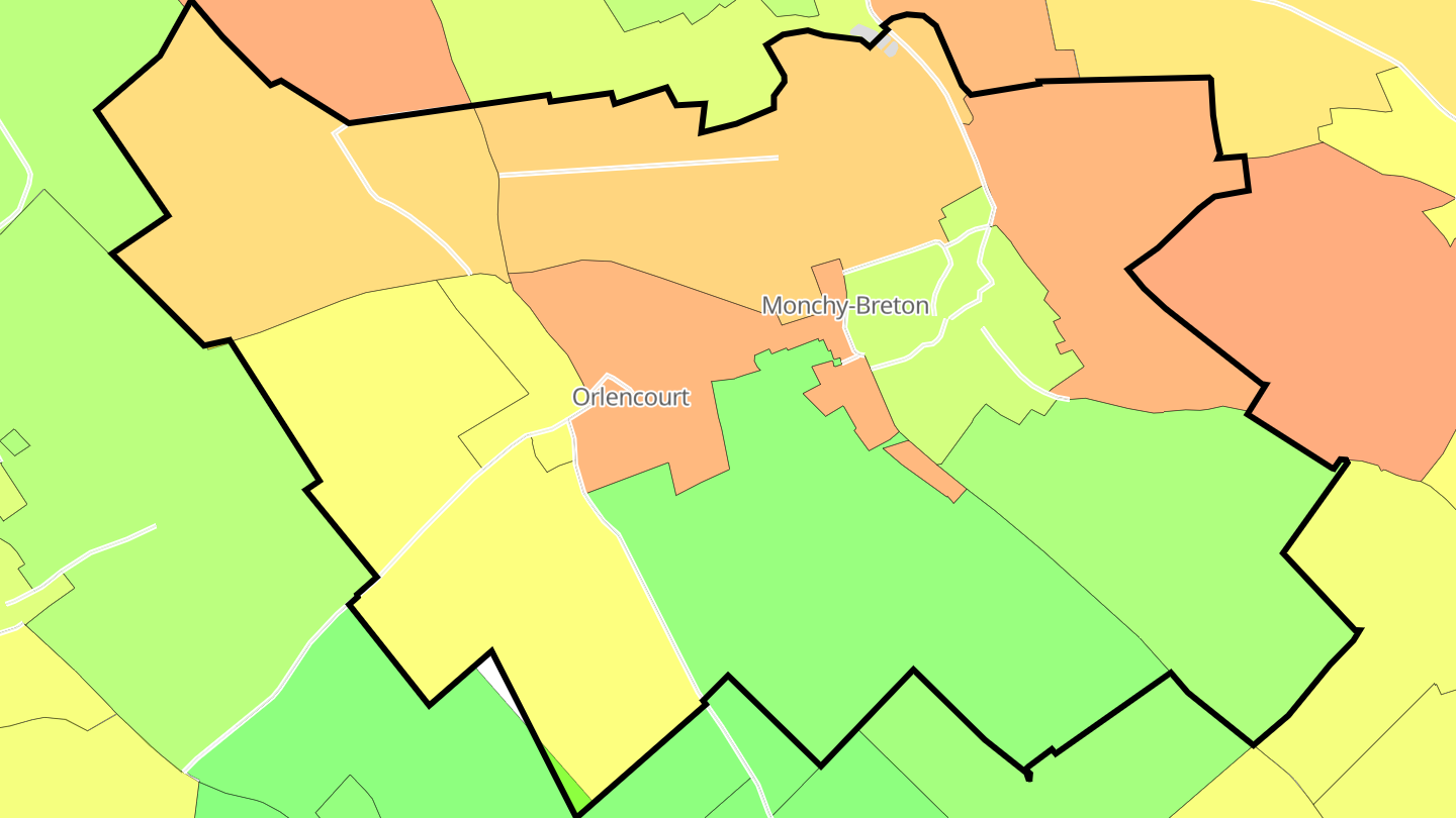 Carte des prix de l'immobilier Monchy-Breton
