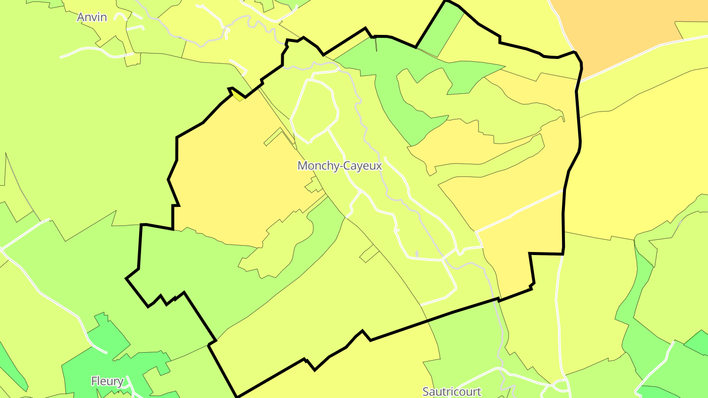 Carte des prix de l'immobilier Monchy-Cayeux