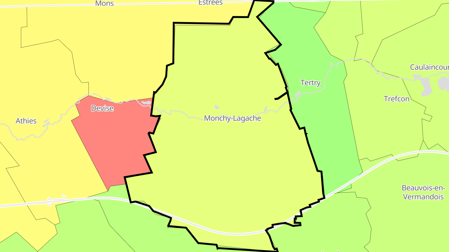Carte des prix de l'immobilier Monchy-Lagache