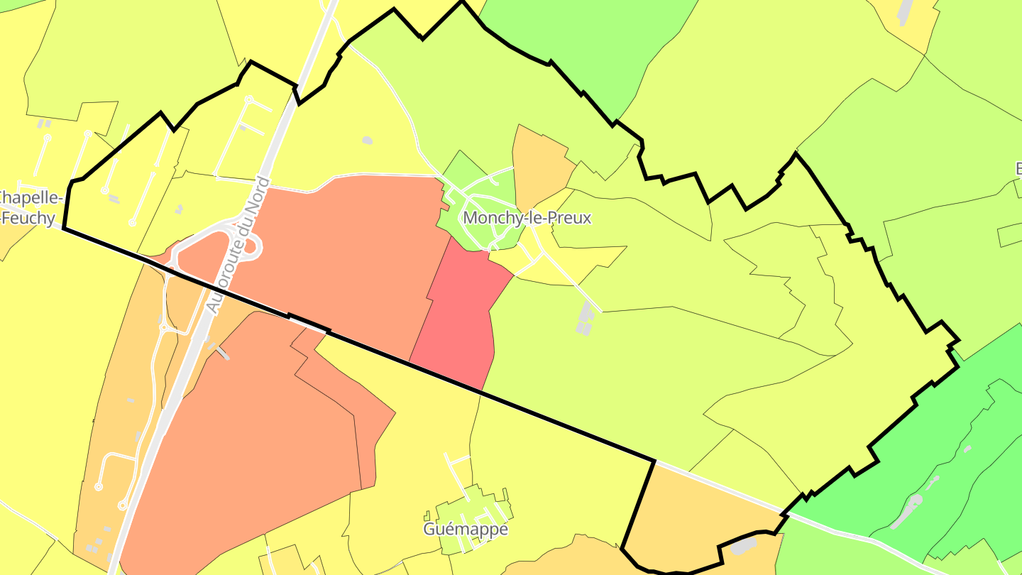 Carte des prix de l'immobilier Monchy-le-Preux