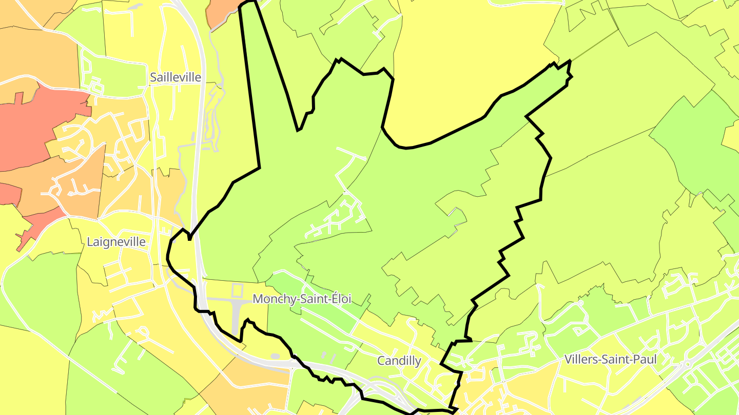 Carte des prix de l'immobilier Monchy-Saint-Éloi