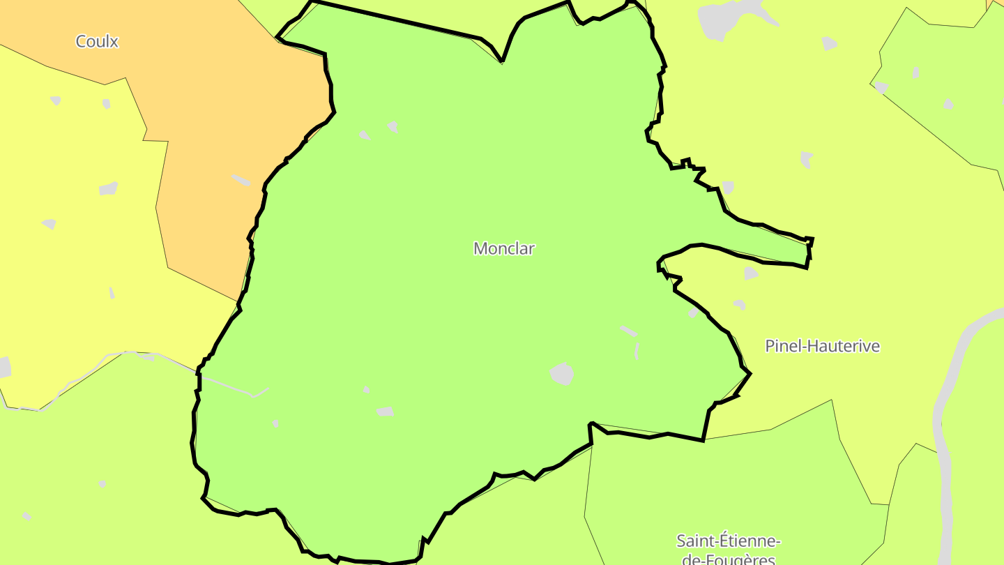 Carte des prix de l'immobilier Monclar