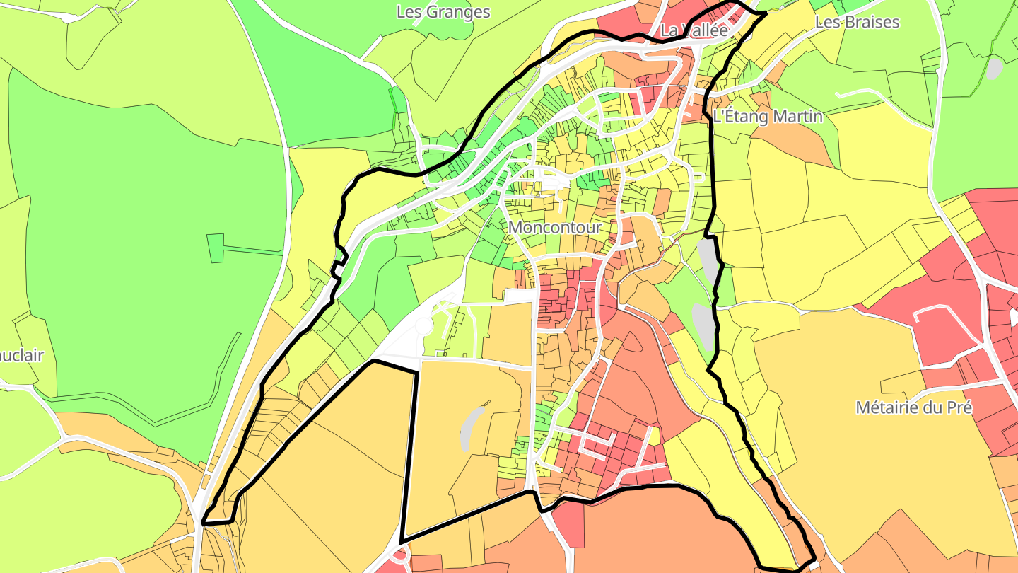 Carte des prix de l'immobilier Moncontour