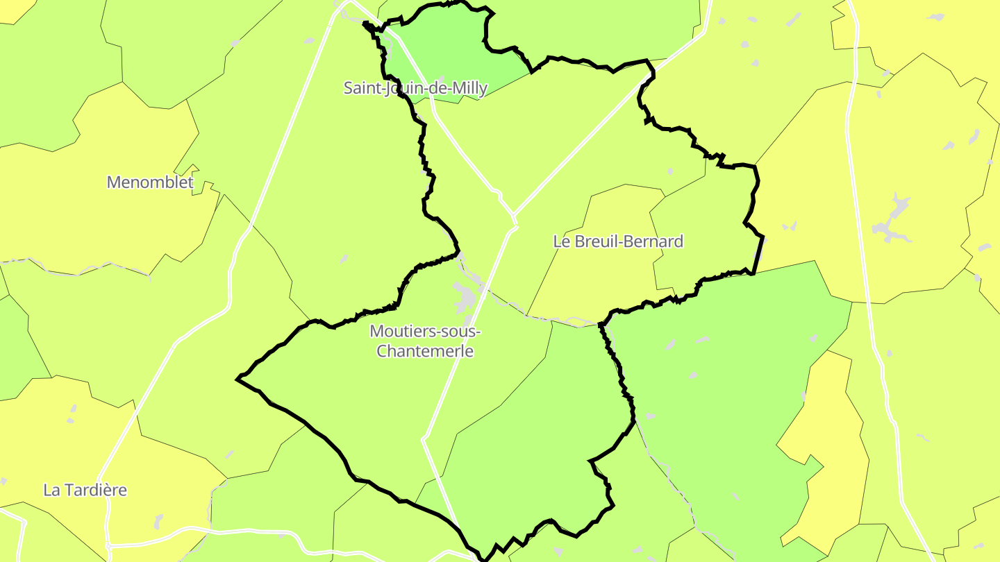 Carte des prix de l'immobilier Moncoutant-sur-Sèvre