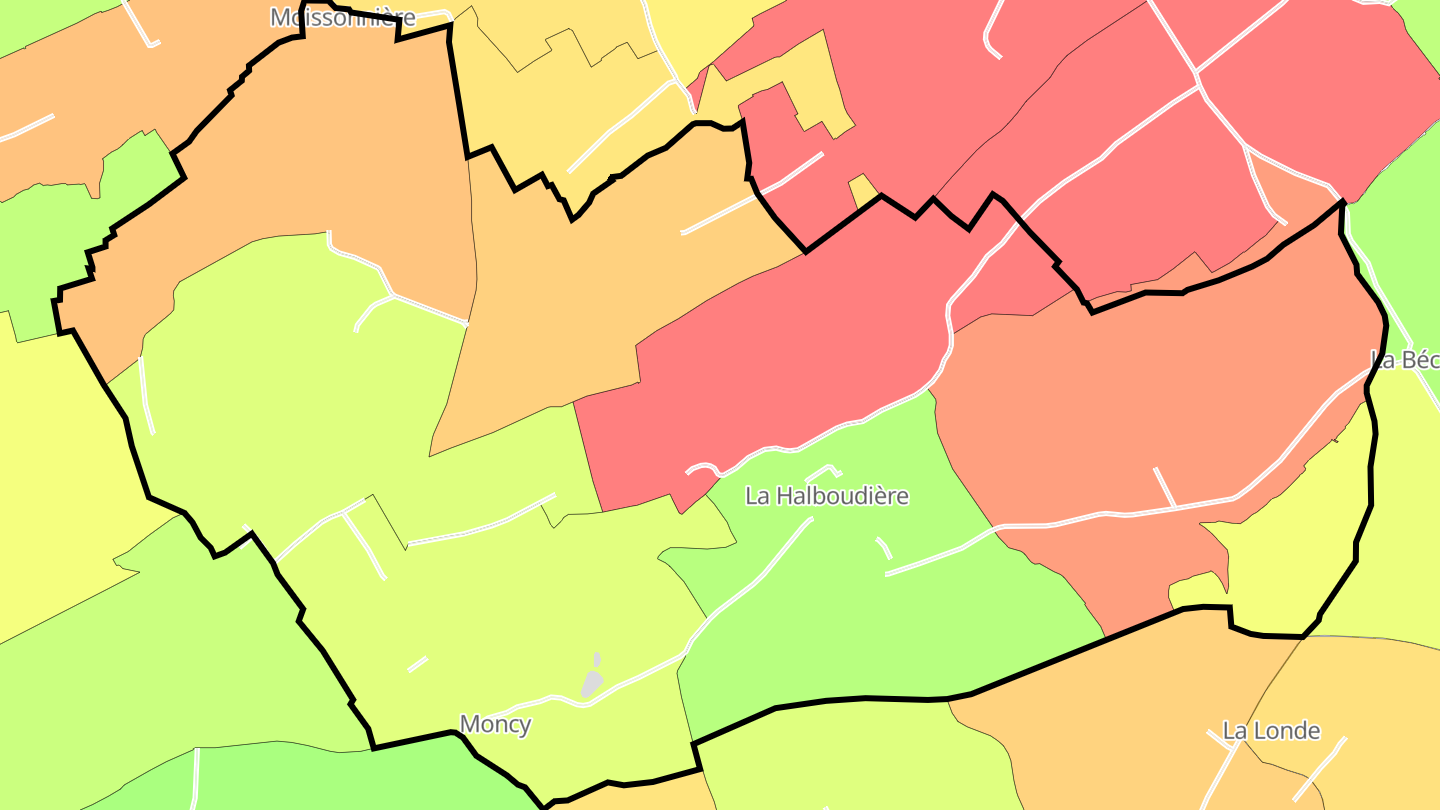 Carte des prix de l'immobilier Moncy