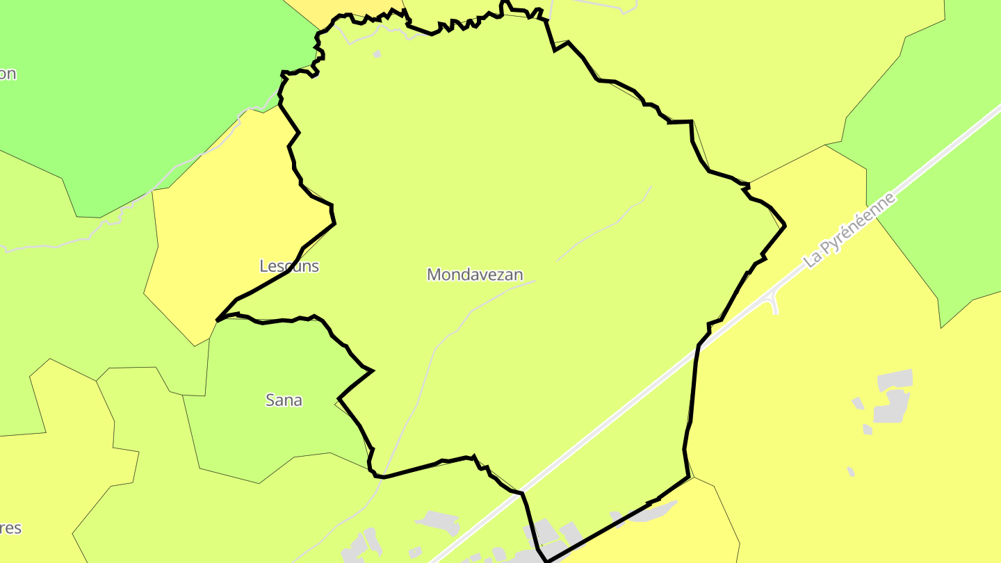 Carte des prix de l'immobilier Mondavezan