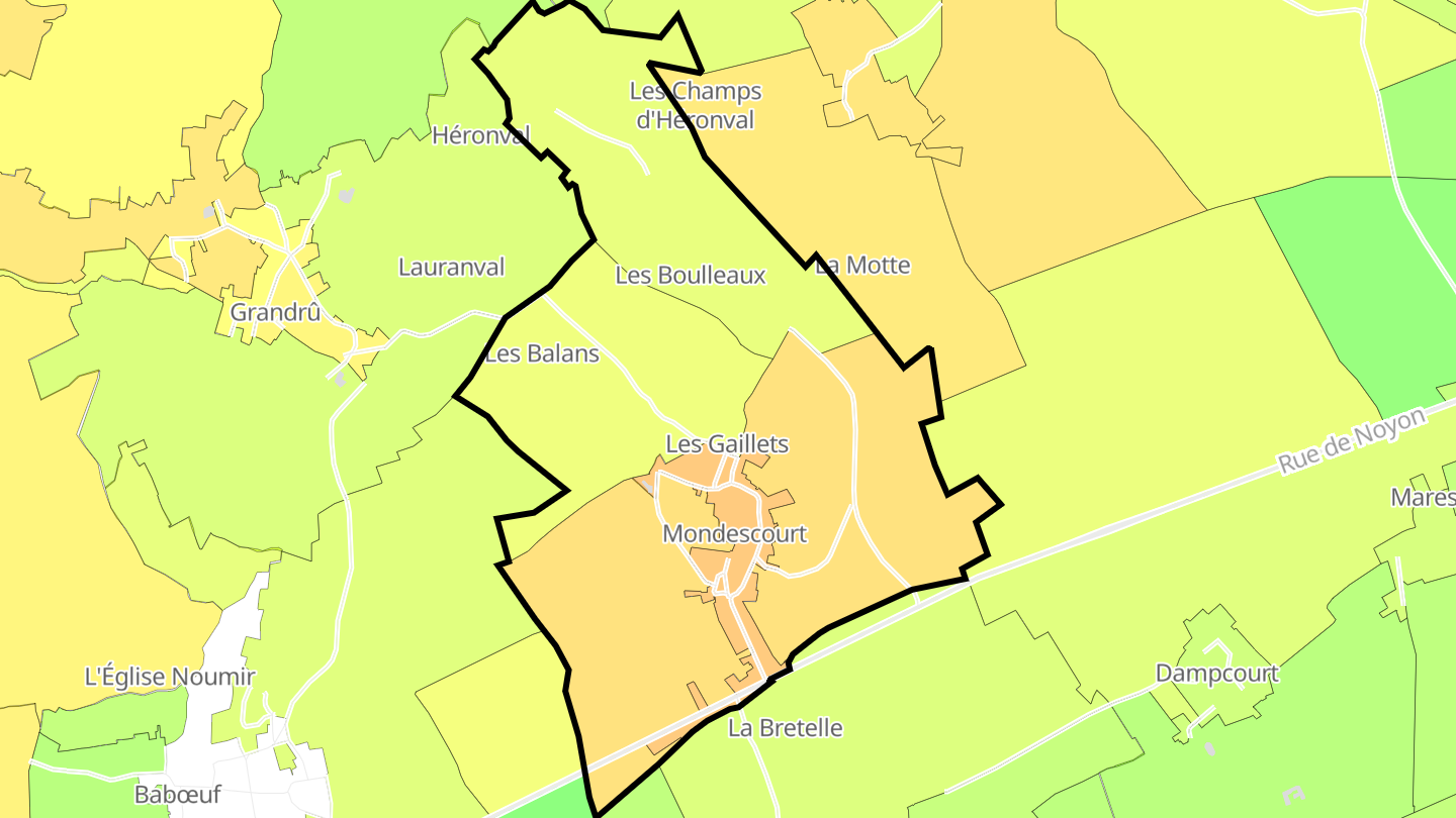Carte des prix de l'immobilier Mondescourt