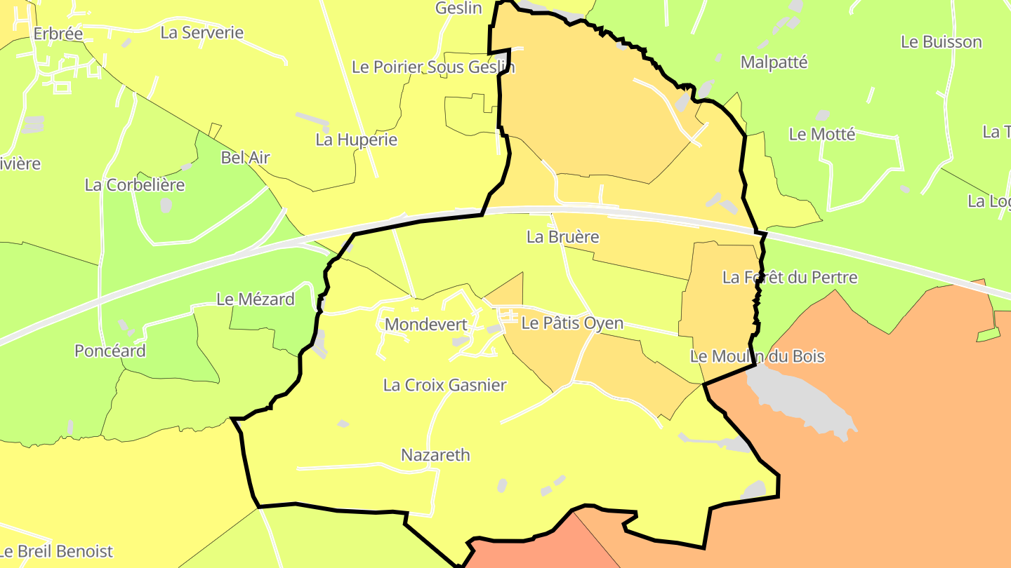 Carte des prix de l'immobilier Mondevert