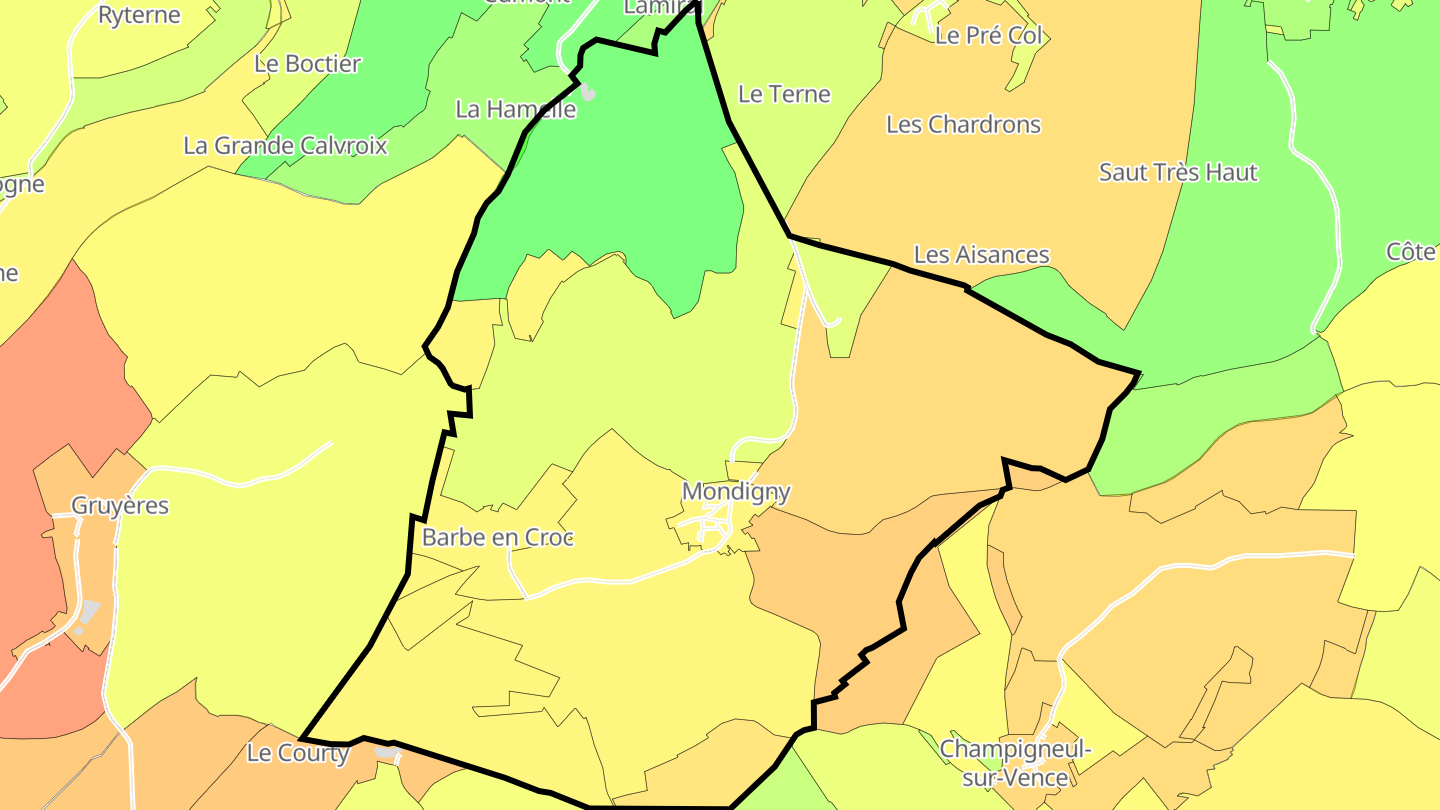 Carte des prix de l'immobilier Mondigny