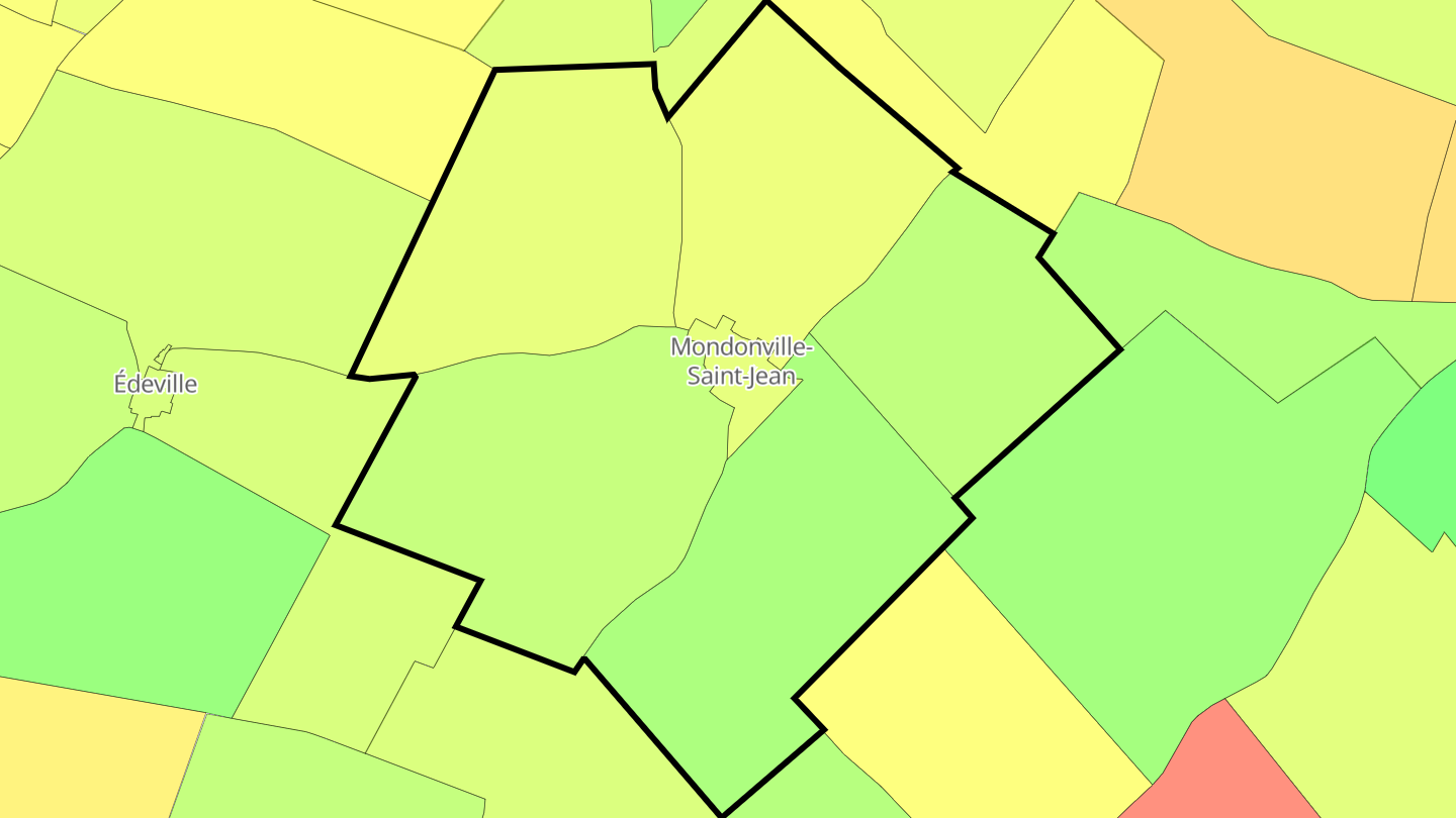 Carte des prix de l'immobilier Mondonville-Saint-Jean