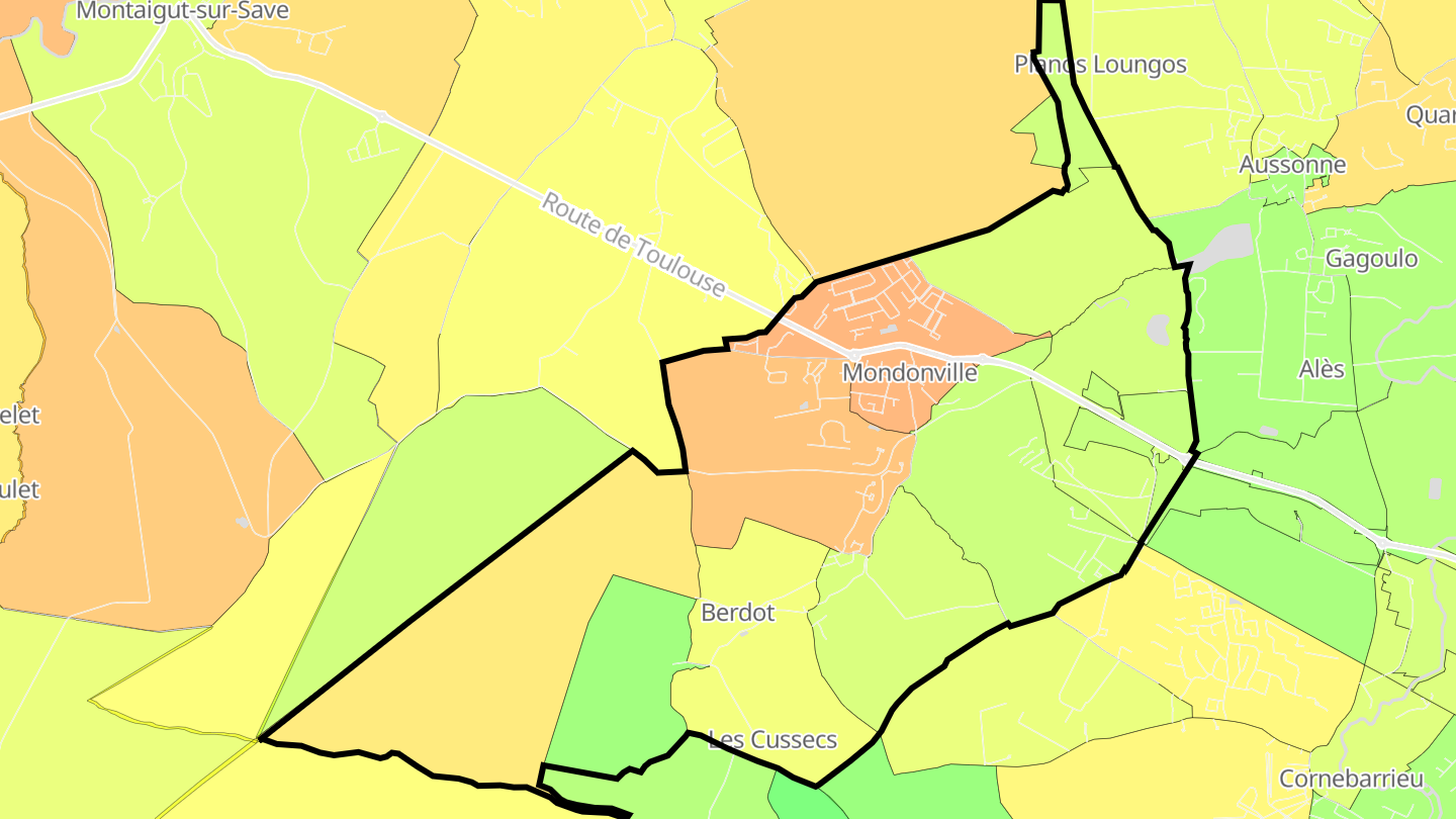 Carte des prix de l'immobilier Mondonville