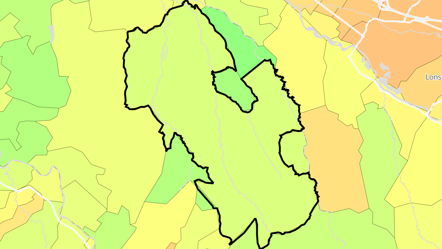 Carte des prix de l'immobilier Monein