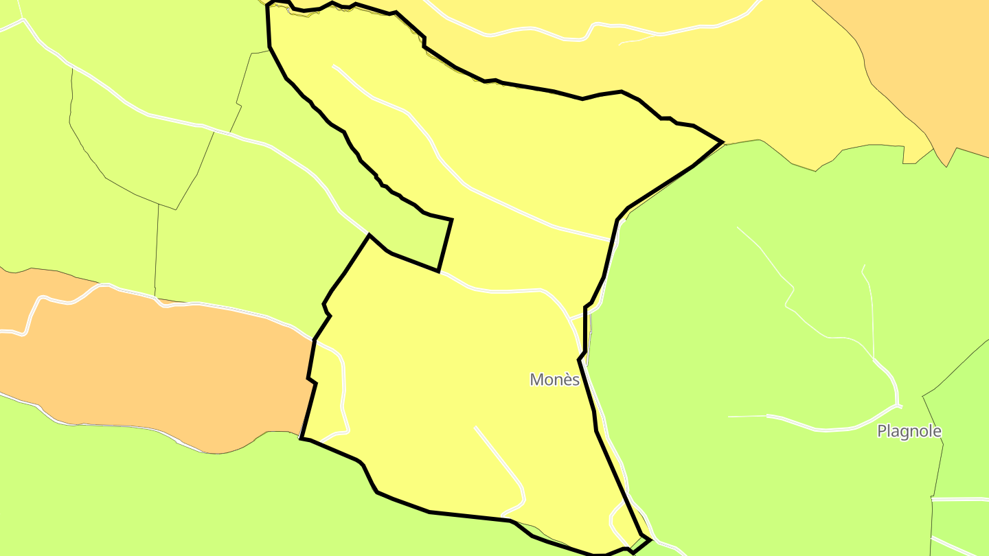 Carte des prix de l'immobilier Monès