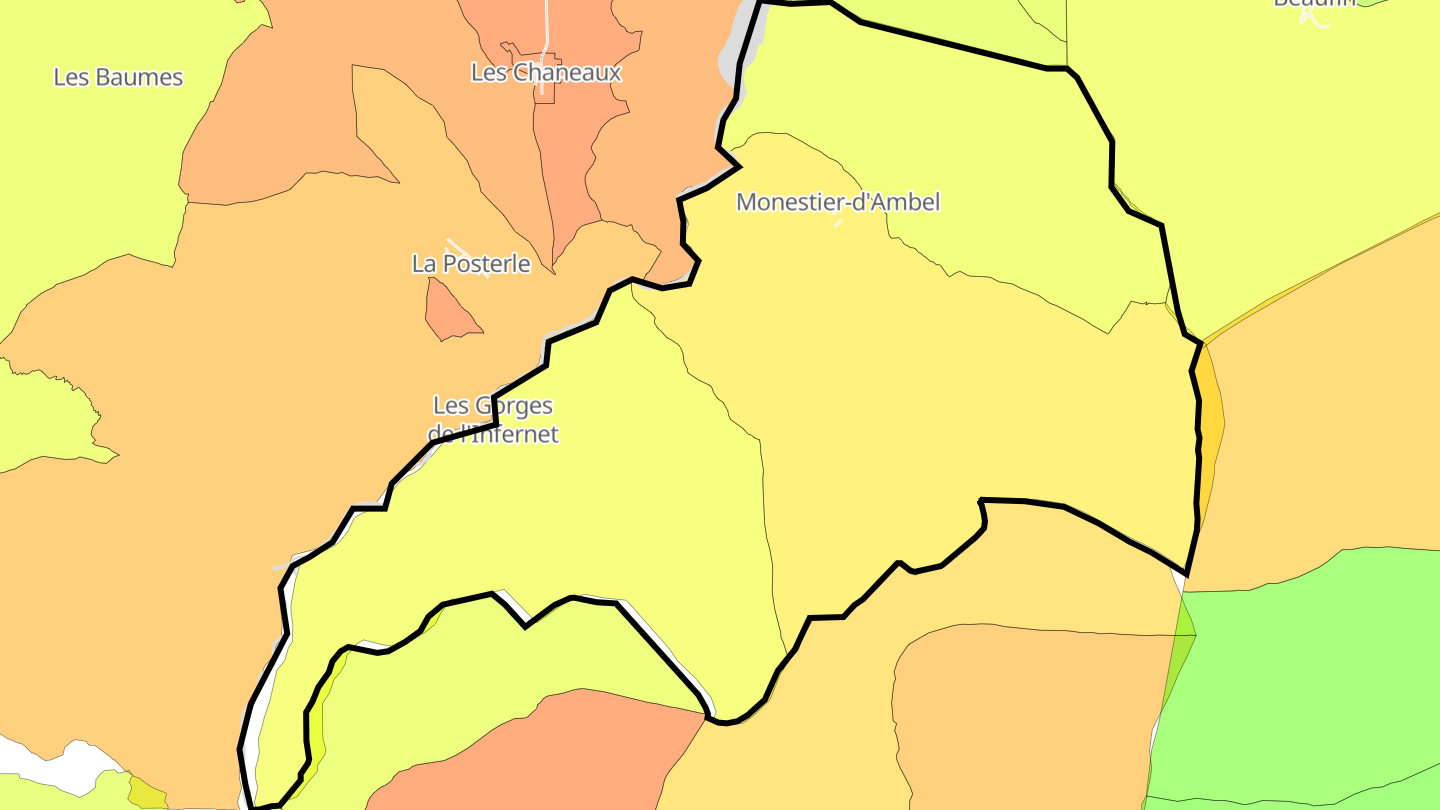 Carte des prix de l'immobilier Monestier-d'Ambel