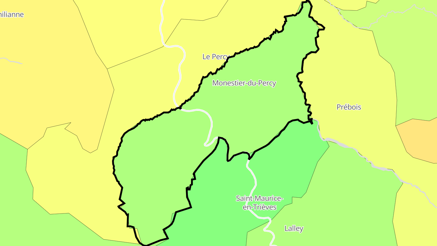 Carte des prix de l'immobilier Monestier-du-Percy