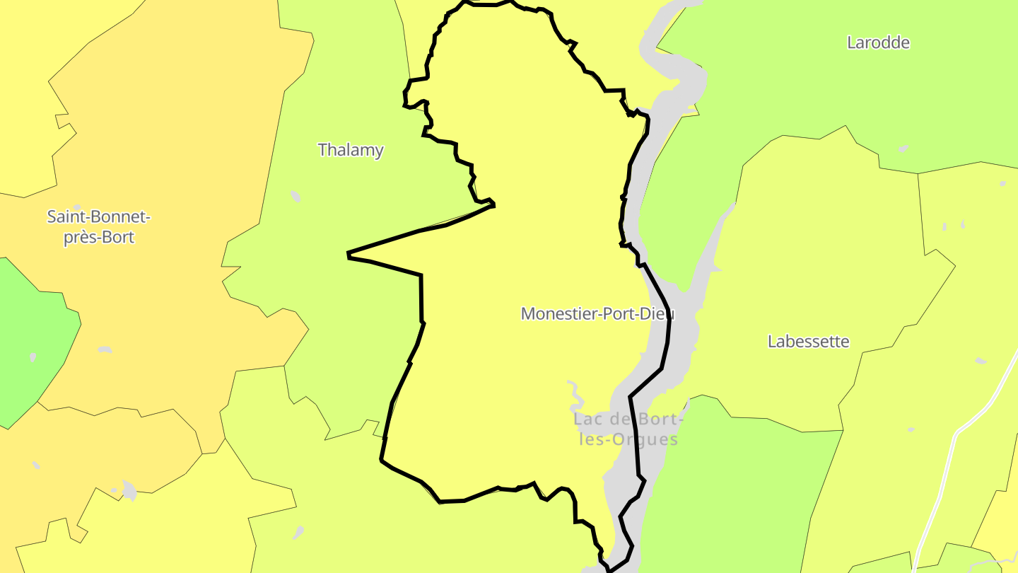Carte des prix de l'immobilier Monestier-Port-Dieu