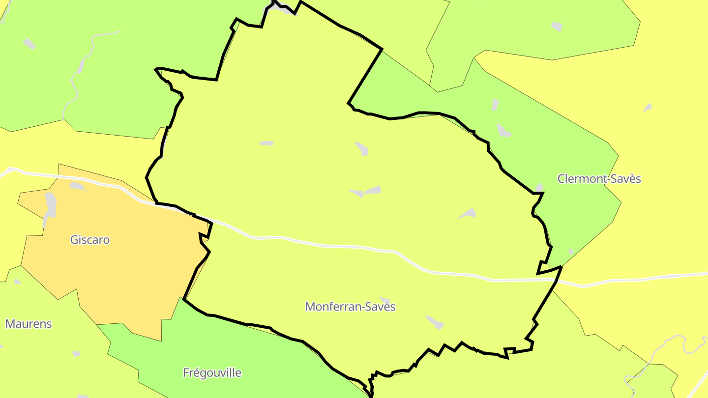 Carte des prix de l'immobilier Monferran-Savès