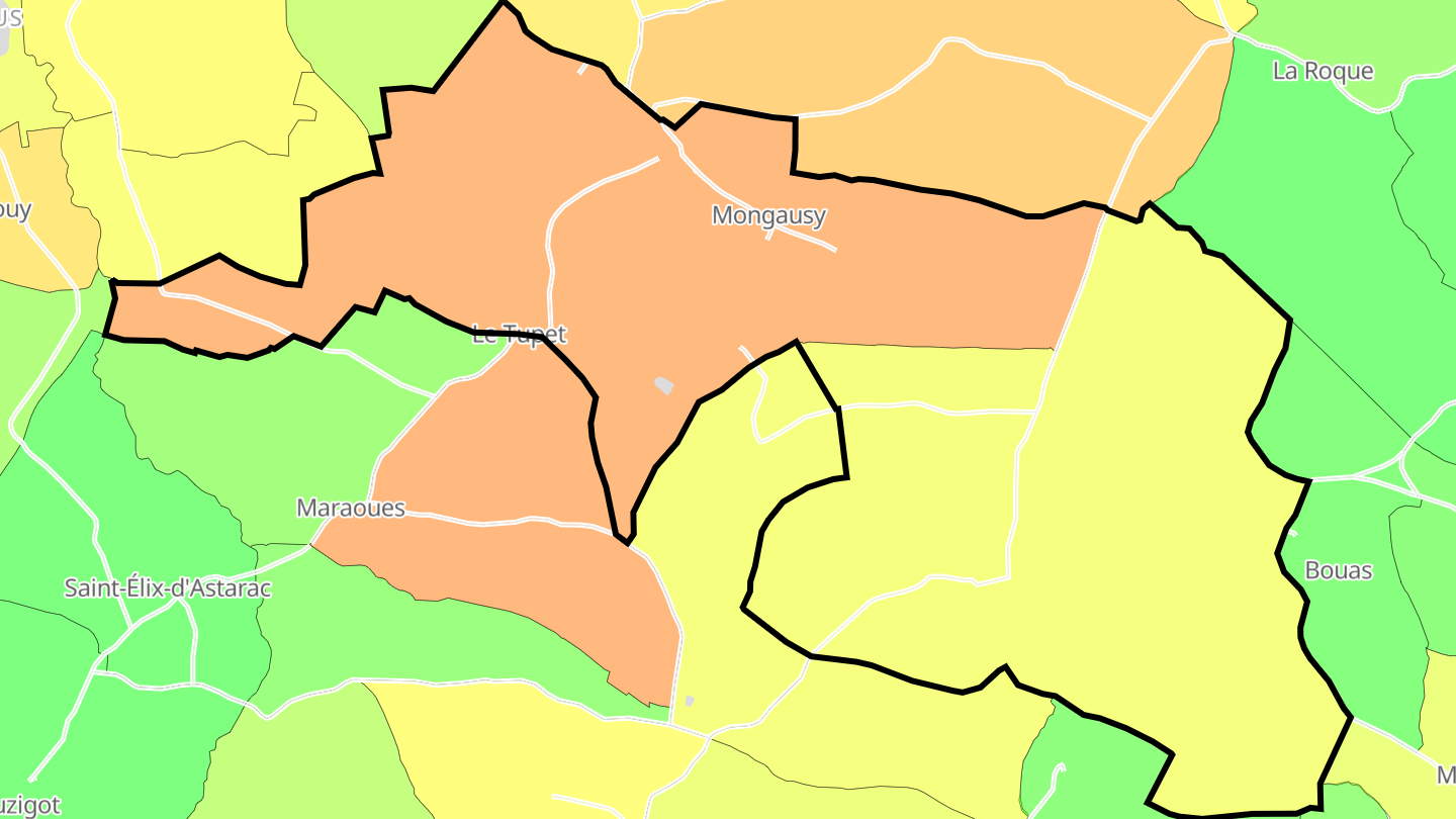 Carte des prix de l'immobilier Mongausy