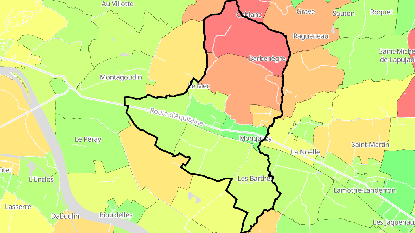 Carte des prix de l'immobilier Mongauzy