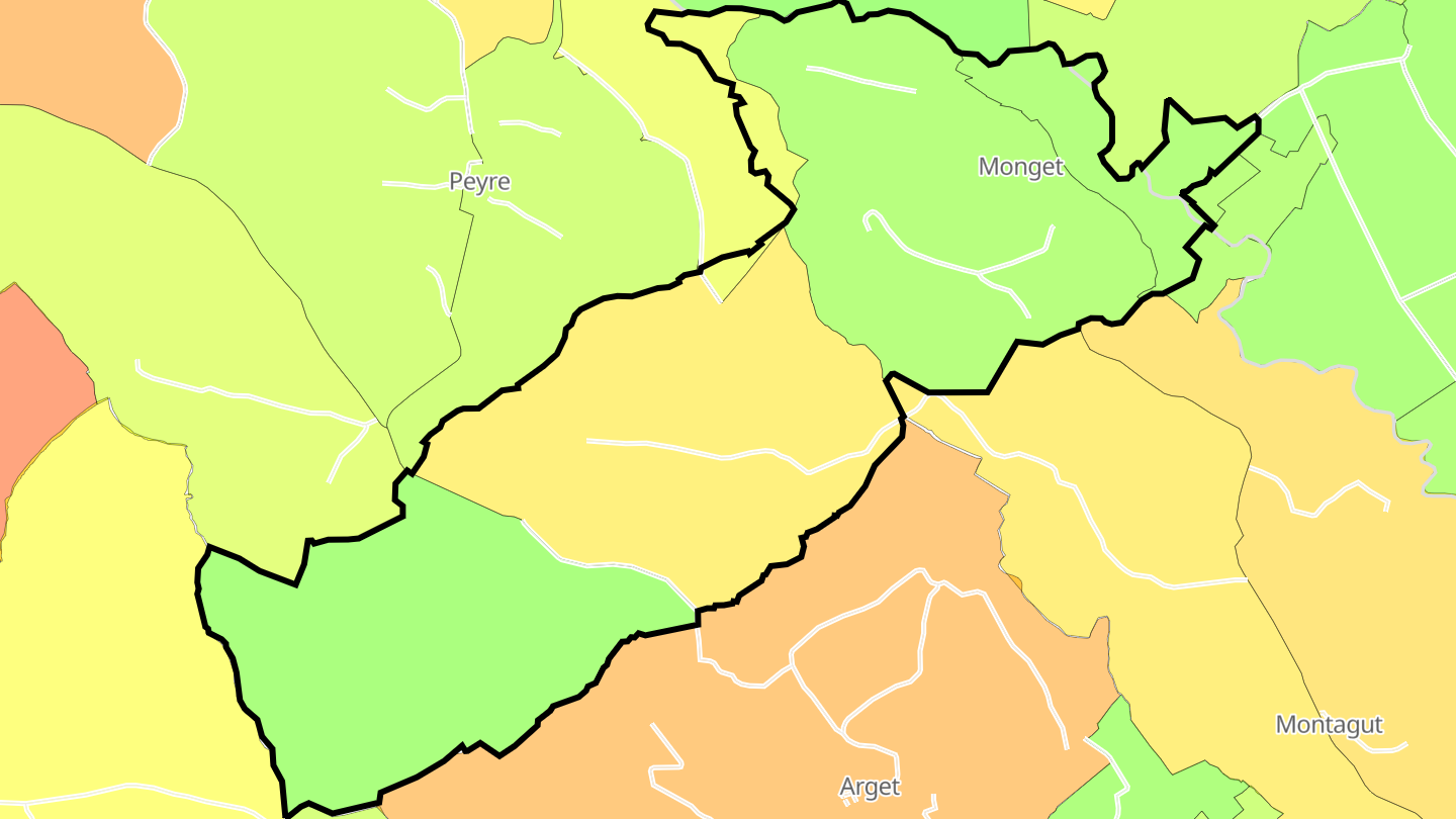 Carte des prix de l'immobilier Monget