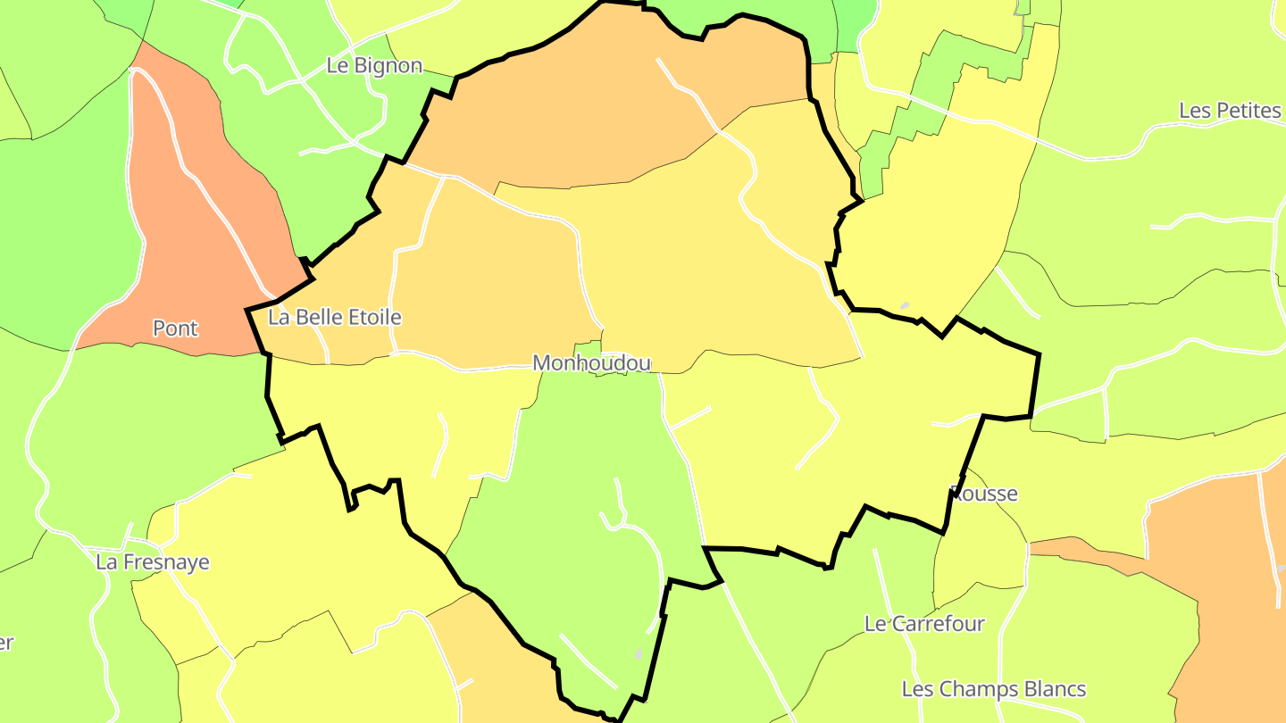 Carte des prix de l'immobilier Monhoudou