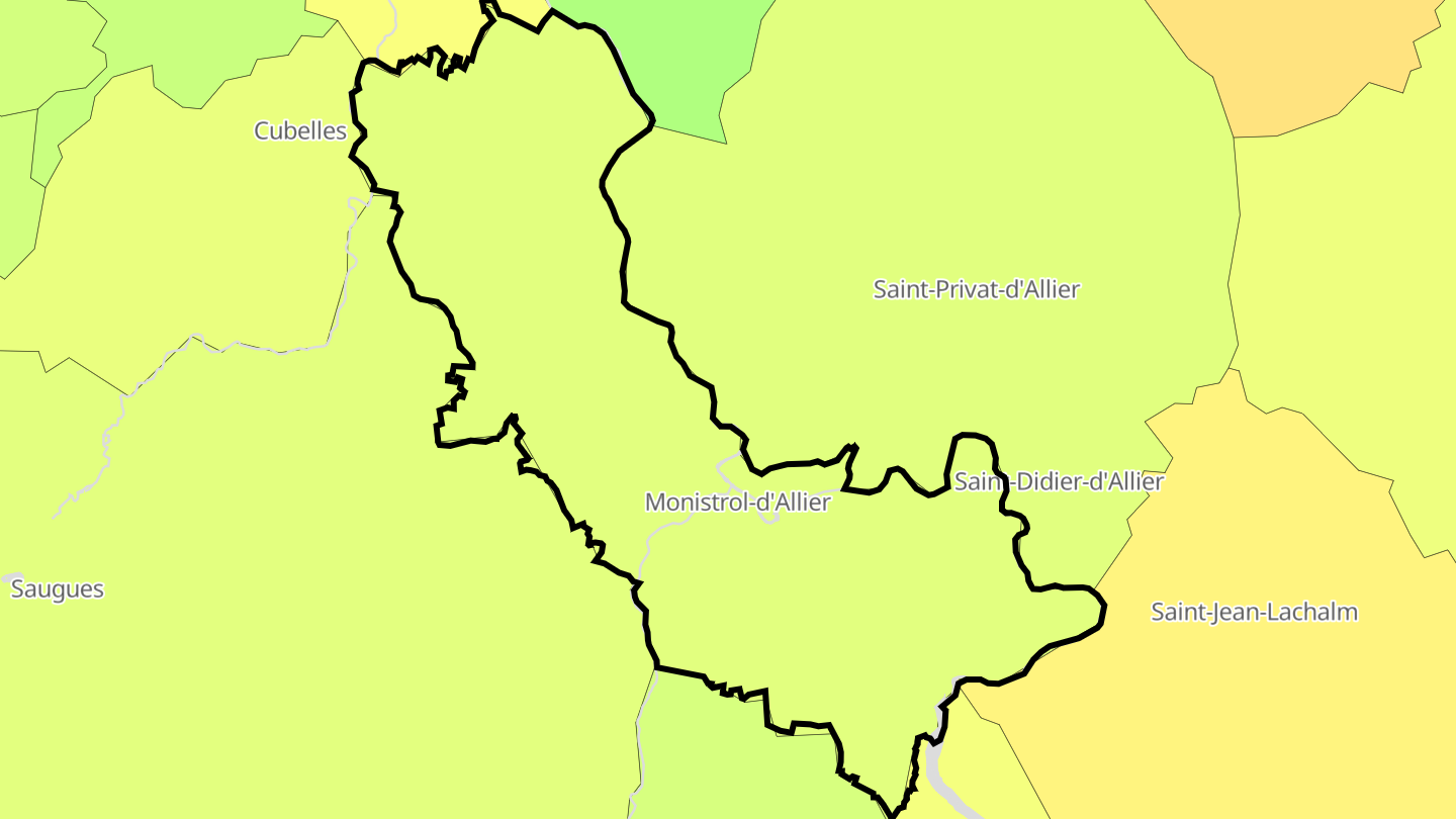 Carte des prix de l'immobilier Monistrol-d'Allier