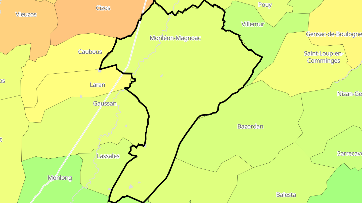 Carte des prix de l'immobilier Monléon-Magnoac