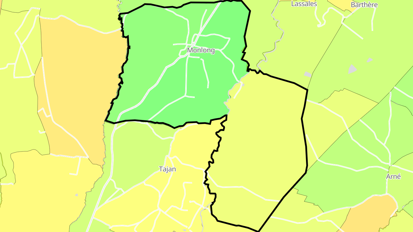 Carte des prix de l'immobilier Monlong