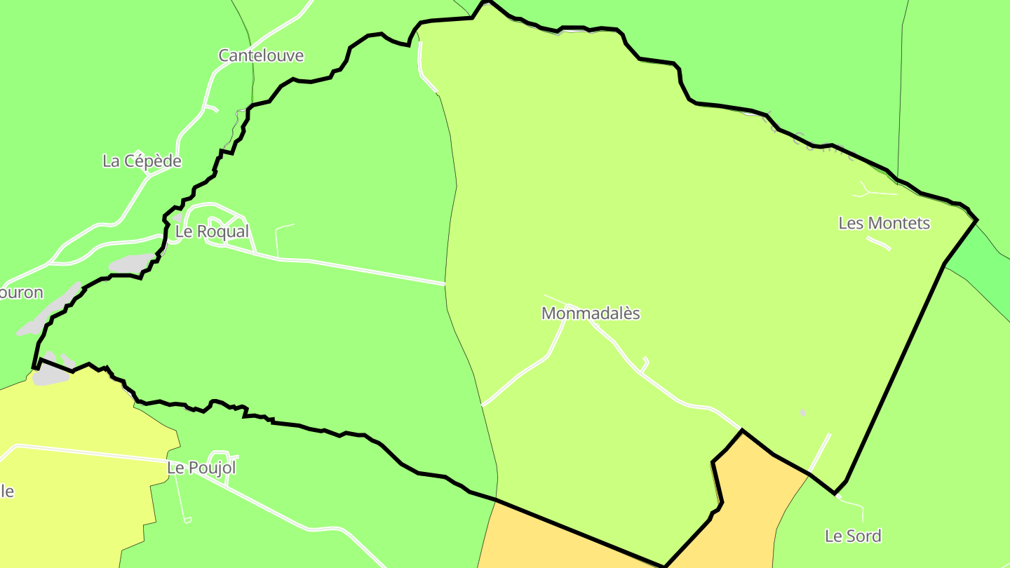 Carte des prix de l'immobilier Monmadalès