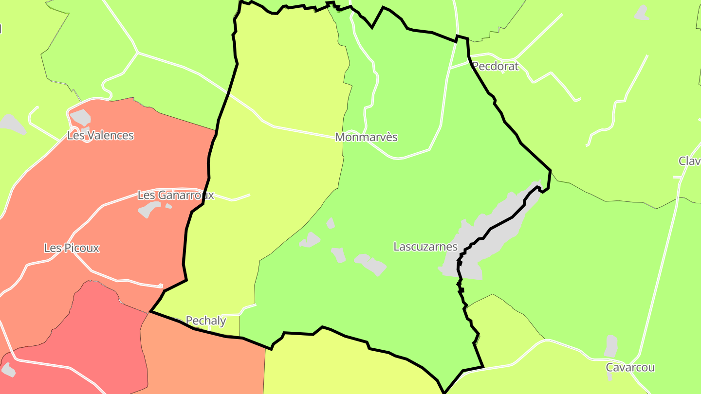 Carte des prix de l'immobilier Monmarvès