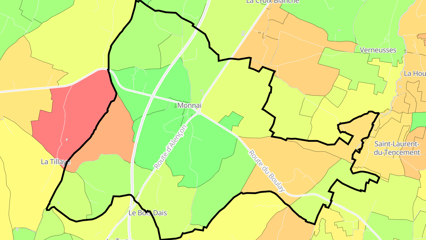 Carte des prix de l'immobilier Monnai