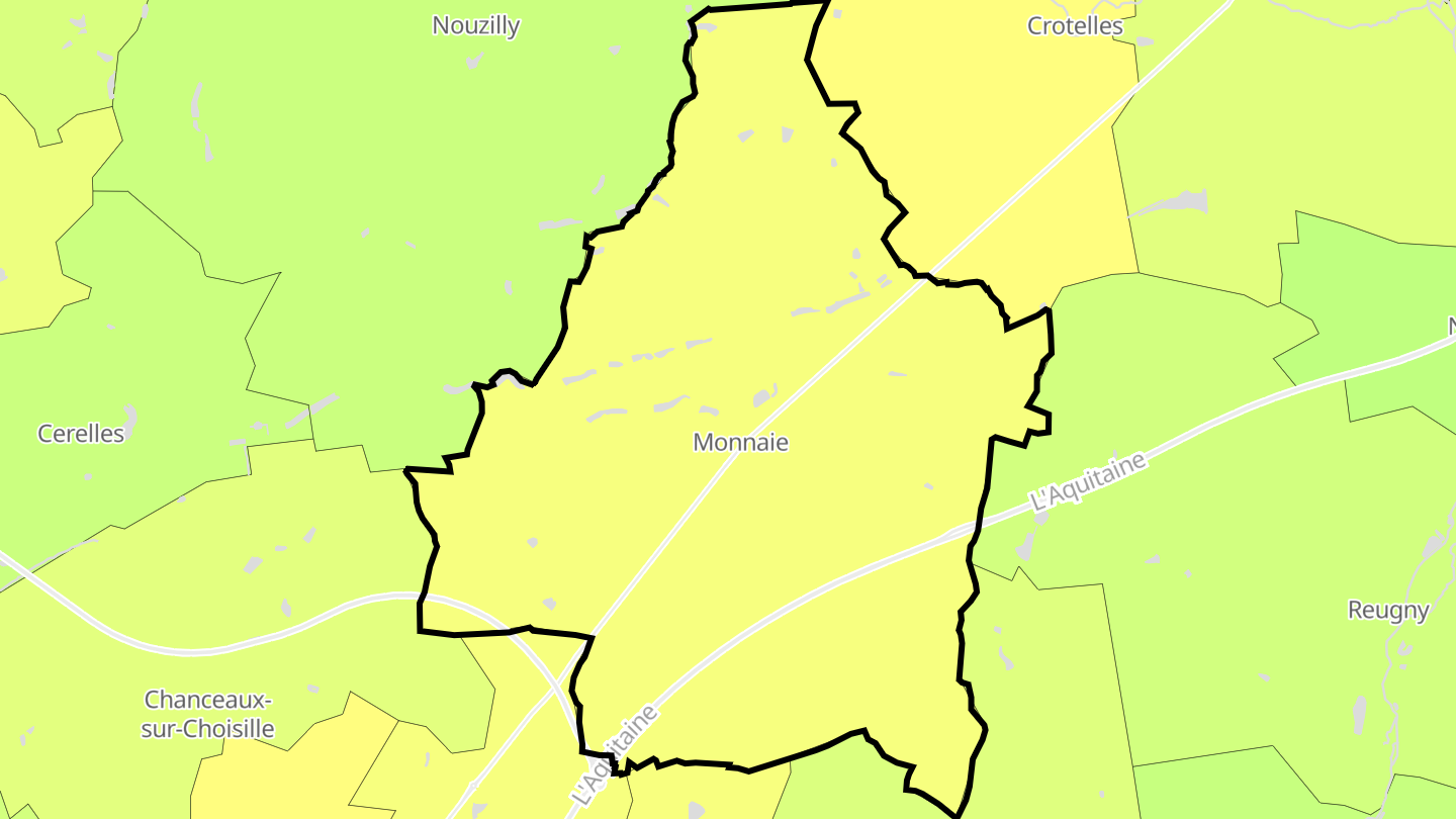 Carte des prix de l'immobilier Monnaie