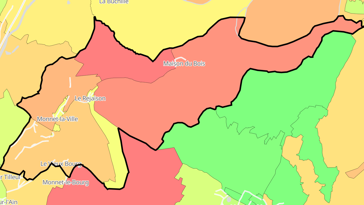 Carte des prix de l'immobilier Monnet-la-Ville