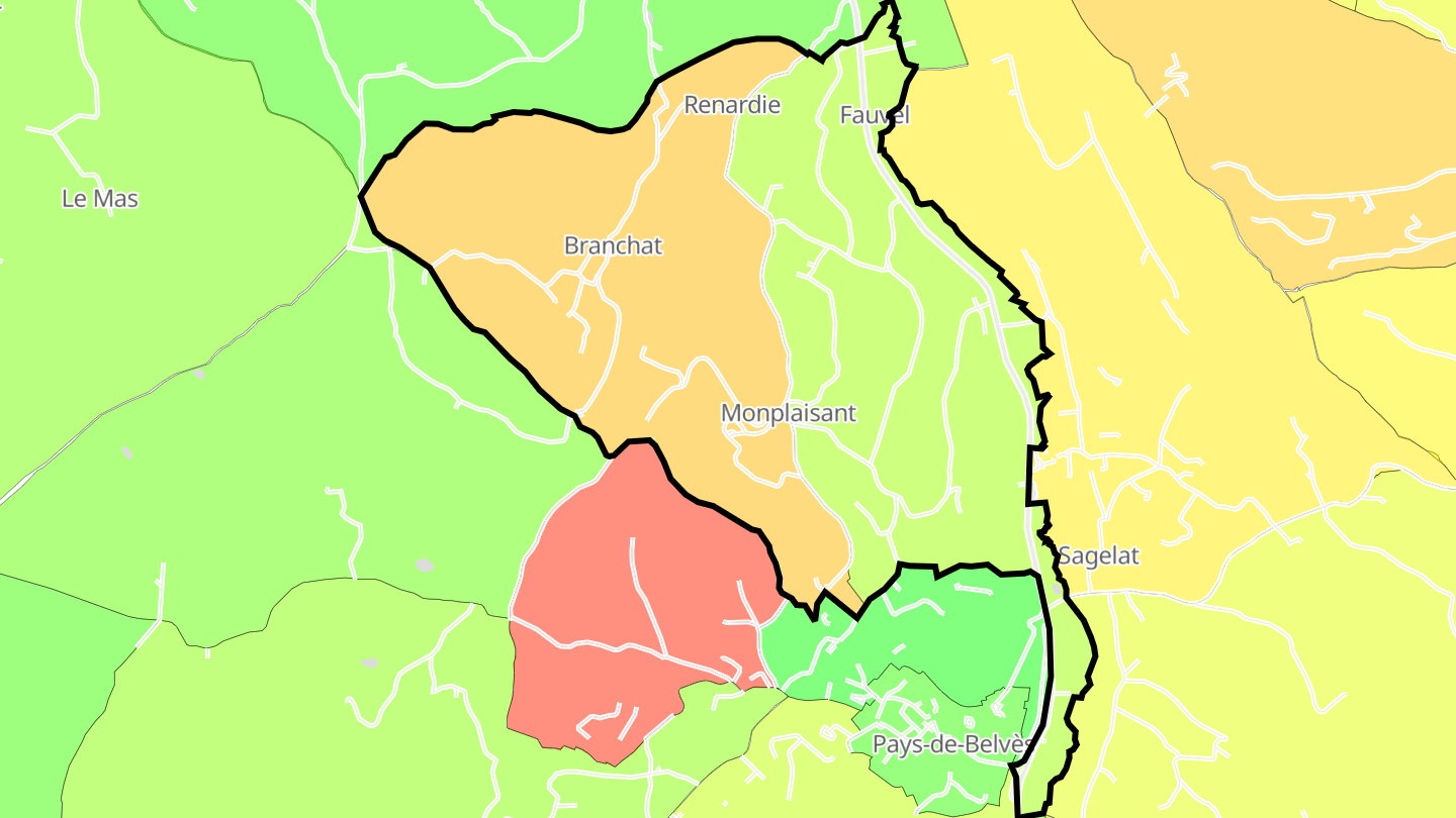 Carte des prix de l'immobilier Monplaisant