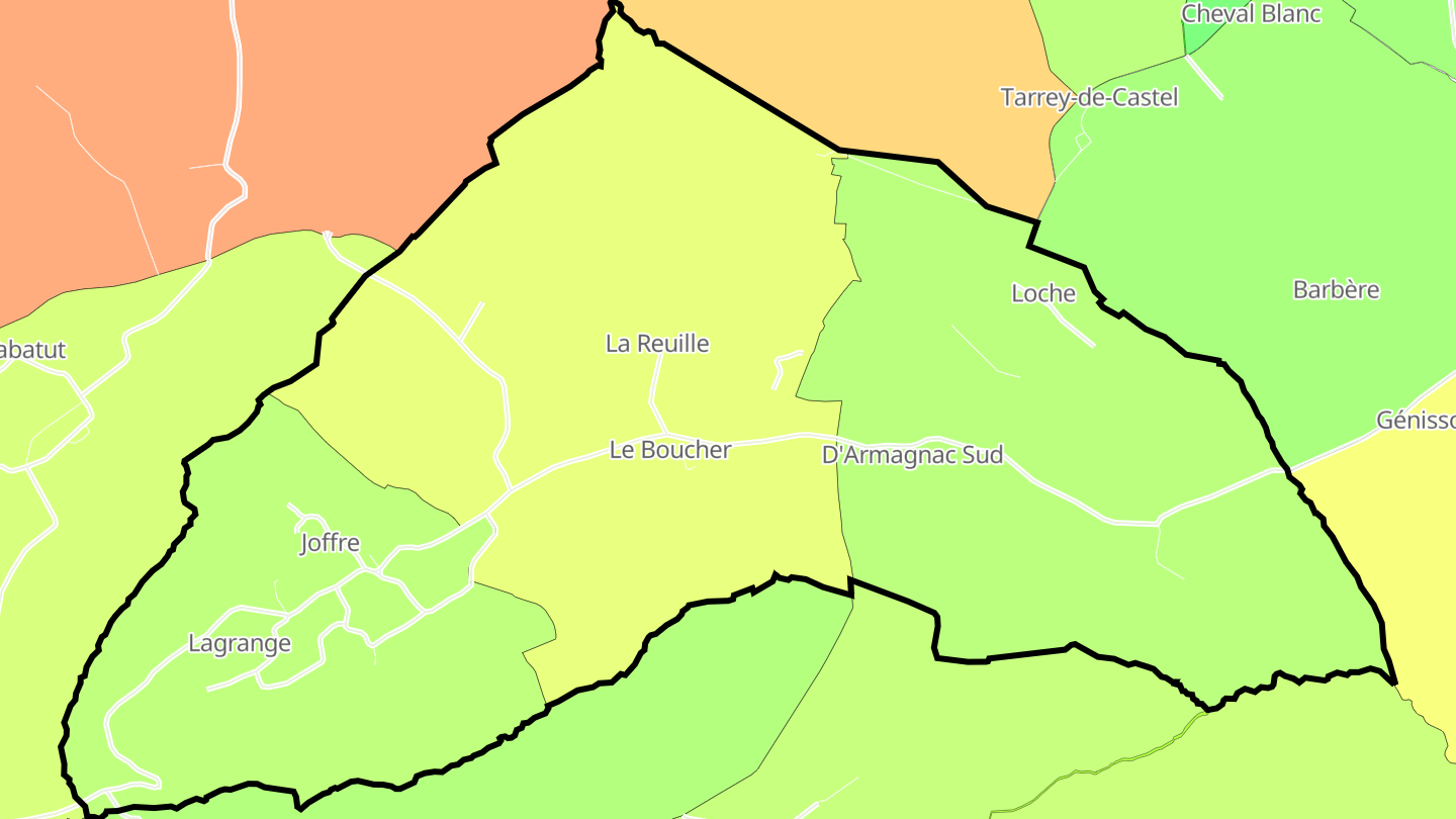 Carte des prix de l'immobilier Monprimblanc