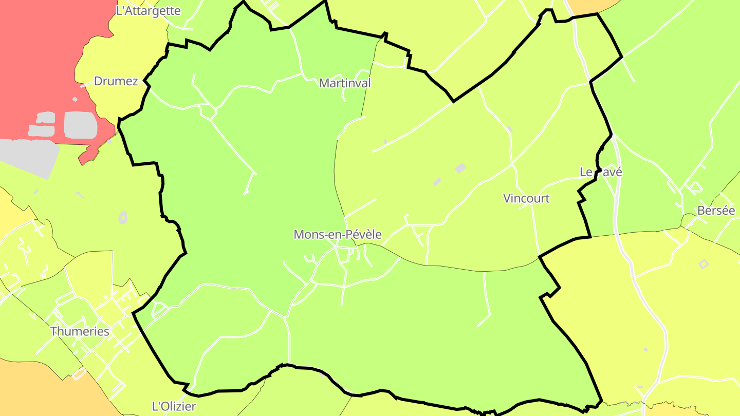 Carte des prix de l'immobilier Mons-en-Pévèle