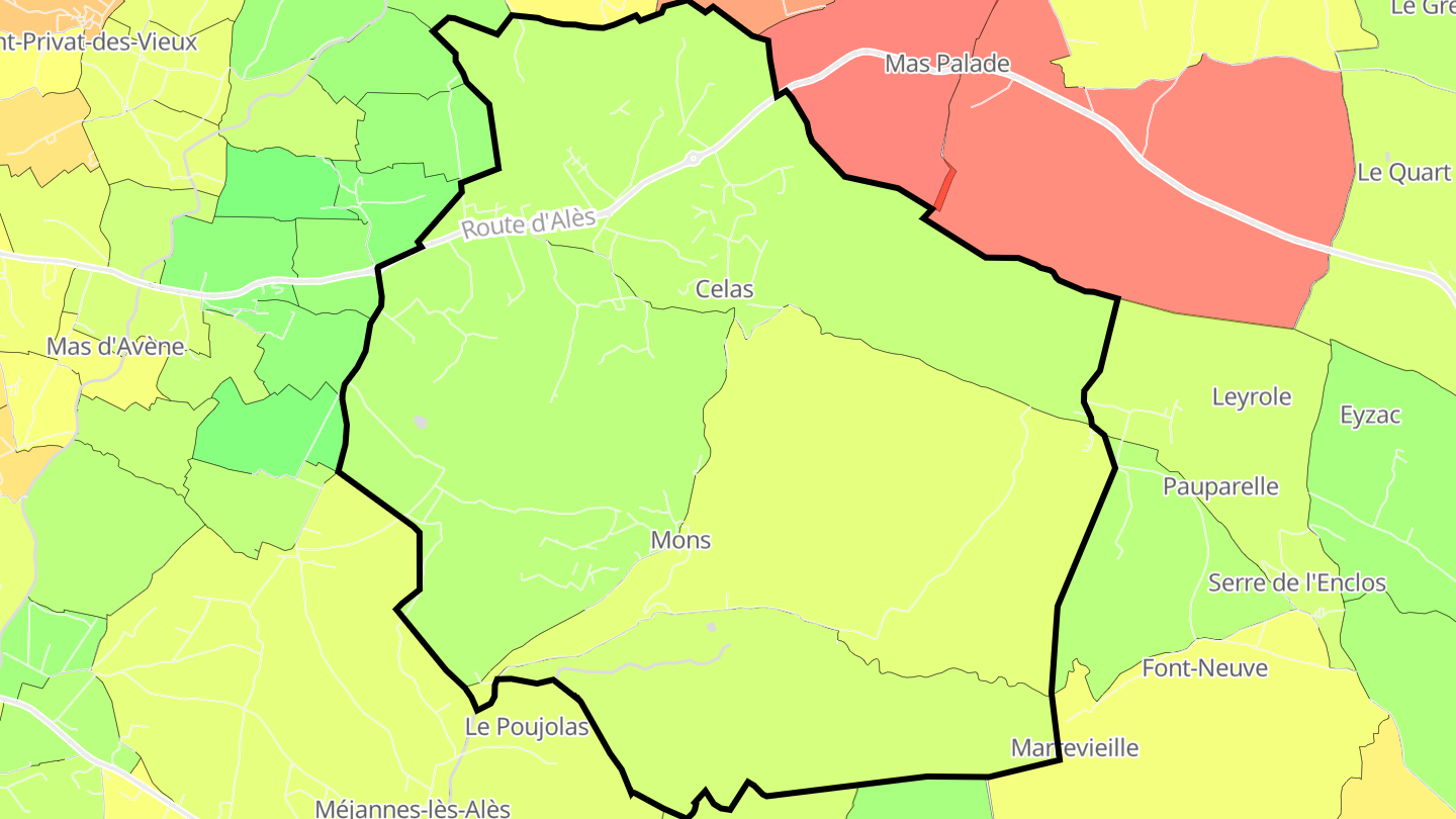 Carte des prix de l'immobilier Mons