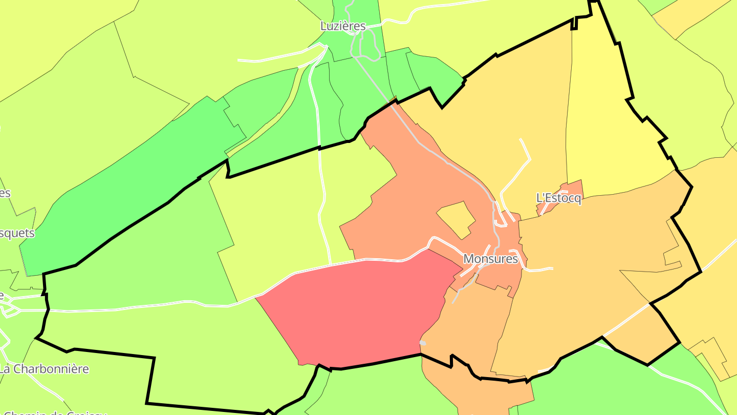 Carte des prix de l'immobilier Monsures